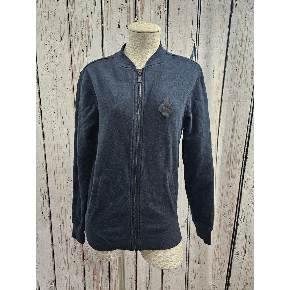 Harley Davidson S Motorcycles Bomber Jacket Sweatshirt Full Zip Quilted Black‎